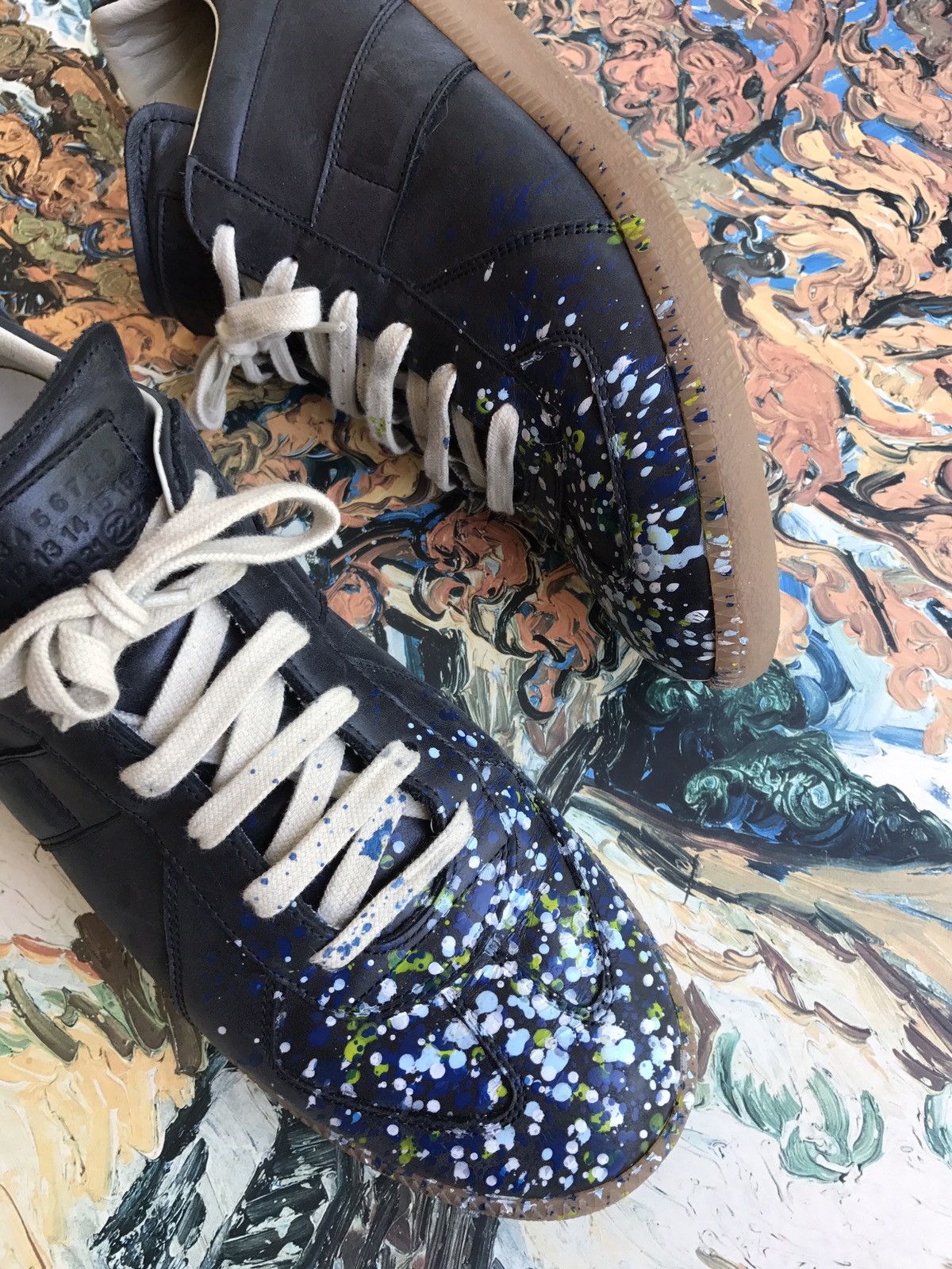 Maison Margiela Paint Splatter GATs | Grailed