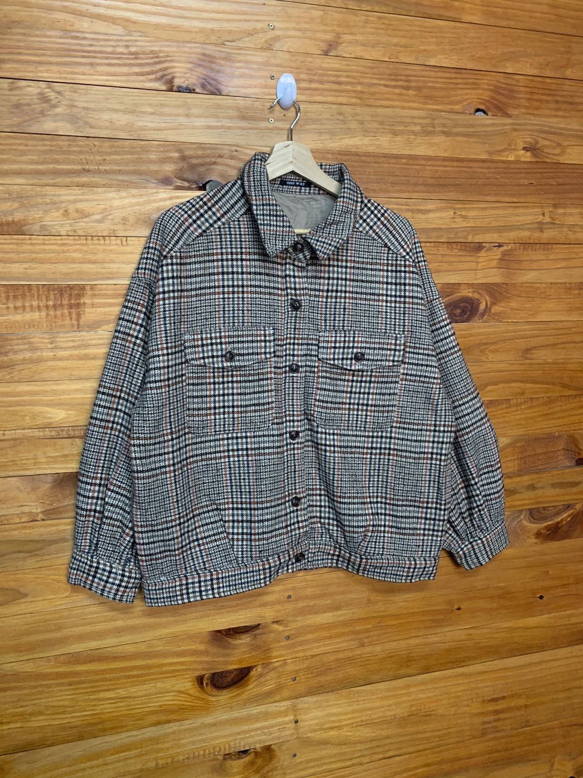Japanese Brand One Way Houndstooth Wool Jacket Size US M / EU 48-50 / 2 - 3 Thumbnail