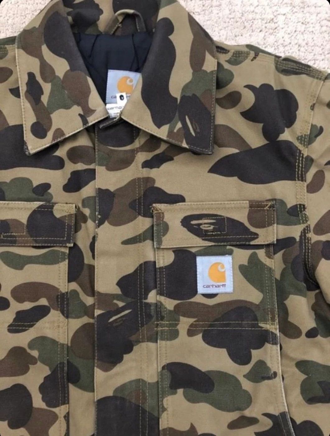 Bape × Carhartt Bape x Carhartt Work Jacket Green Camo | Grailed Bape × Carhartt Bape x Carhartt Work Jacket Green Camo | Grailed