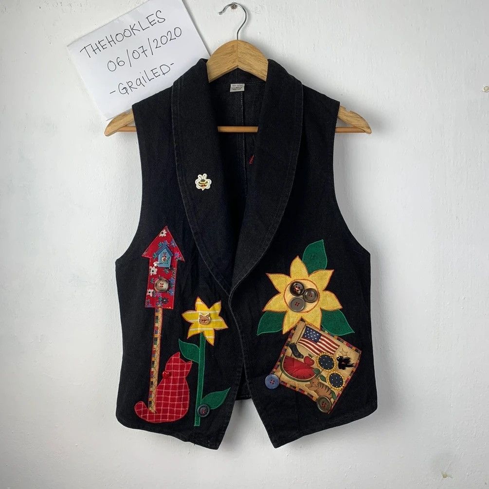 Other × Vintage Unbranded Black Blazer Vest Made in U.S.A Size US S / EU 44-46 / 1 - 4 Thumbnail