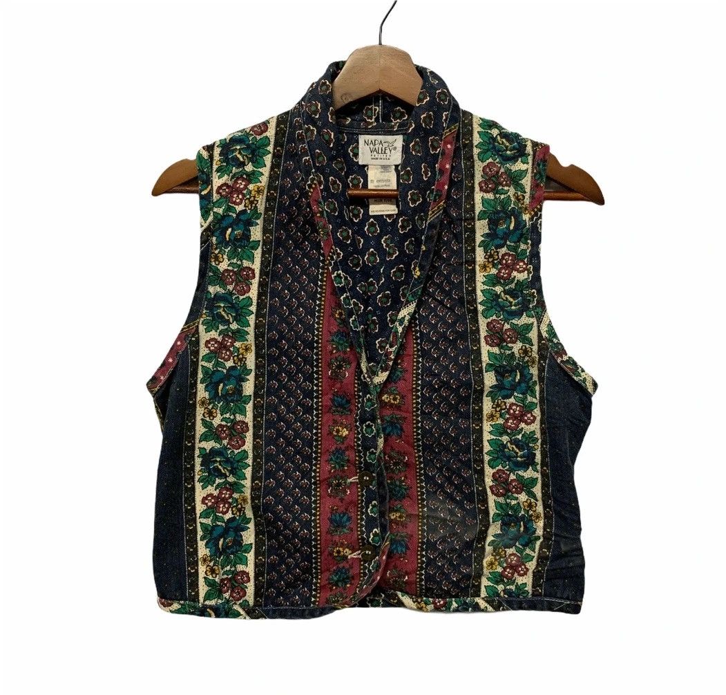 Petit Bateau × Vintage Vintage Napa Valley Petites Blazer Fullprint Flora Vest Size US S / EU 44-46 / 1 - 1 Thumbnail