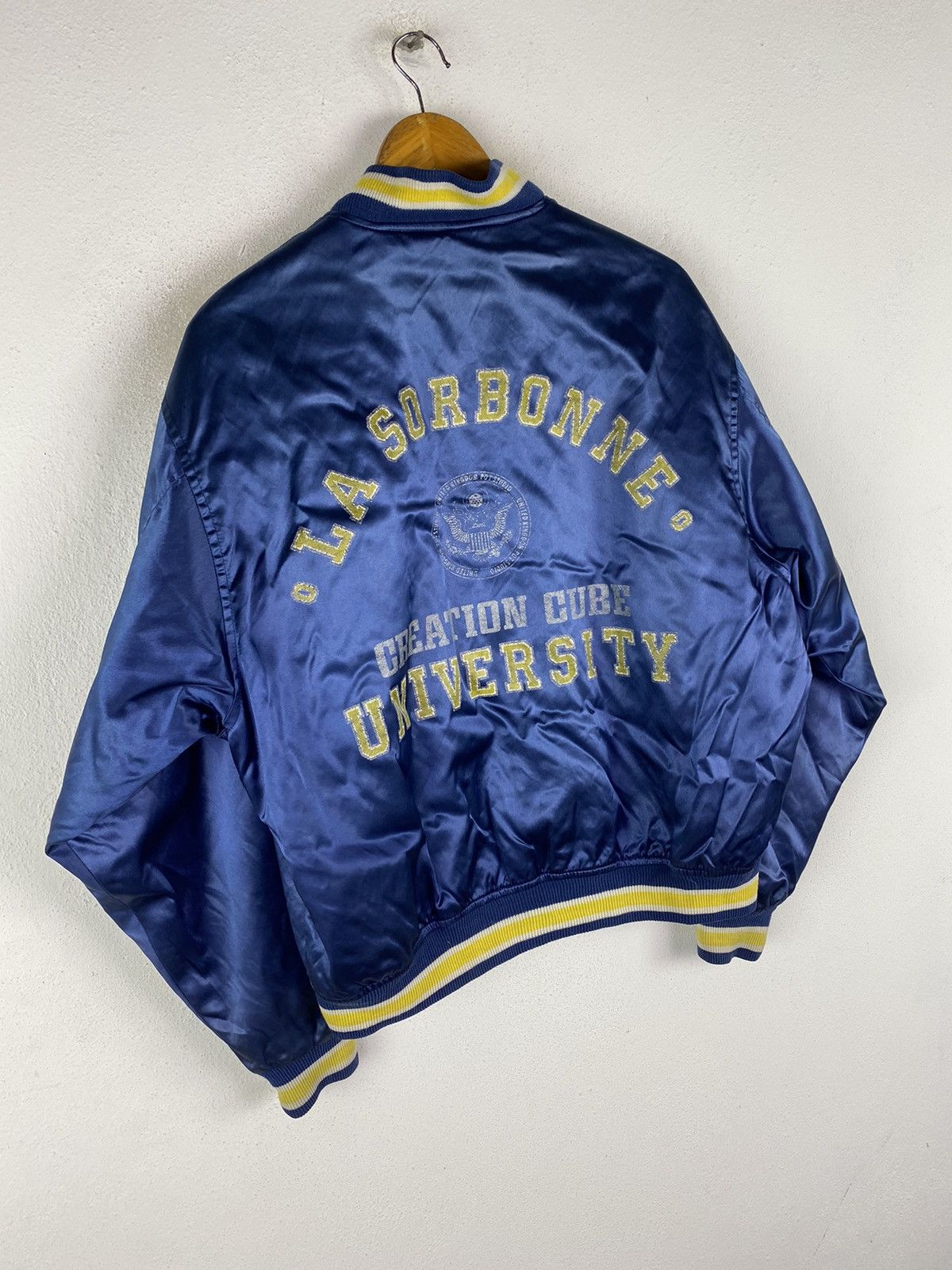 Vintage 🔥SALE🔥LA SORBONNE SATIN VARSITY STYLE JACKET Size US L / EU 52-54 / 3 - 6 Thumbnail