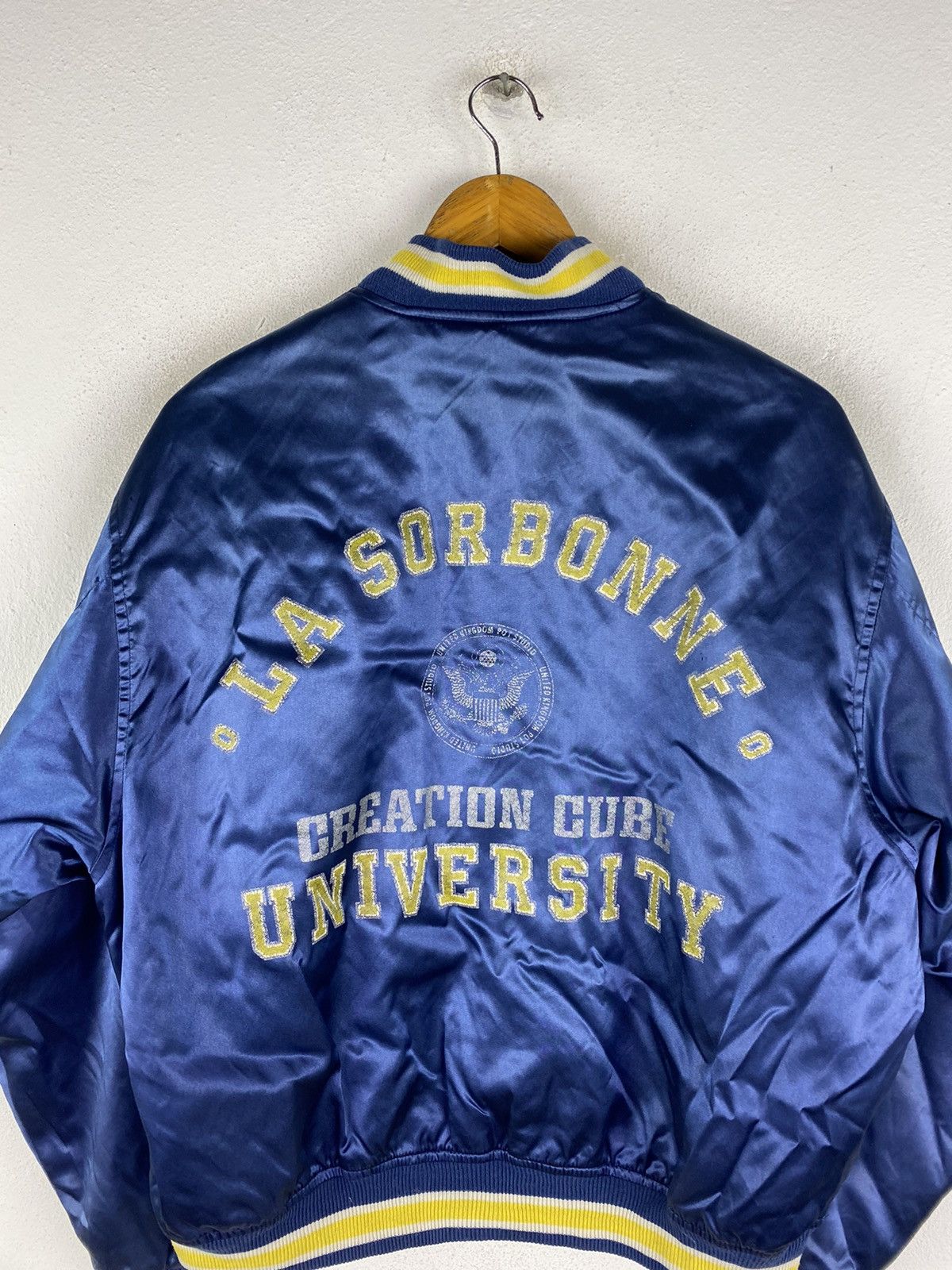 Vintage 🔥SALE🔥LA SORBONNE SATIN VARSITY STYLE JACKET Size US L / EU 52-54 / 3 - 7 Thumbnail