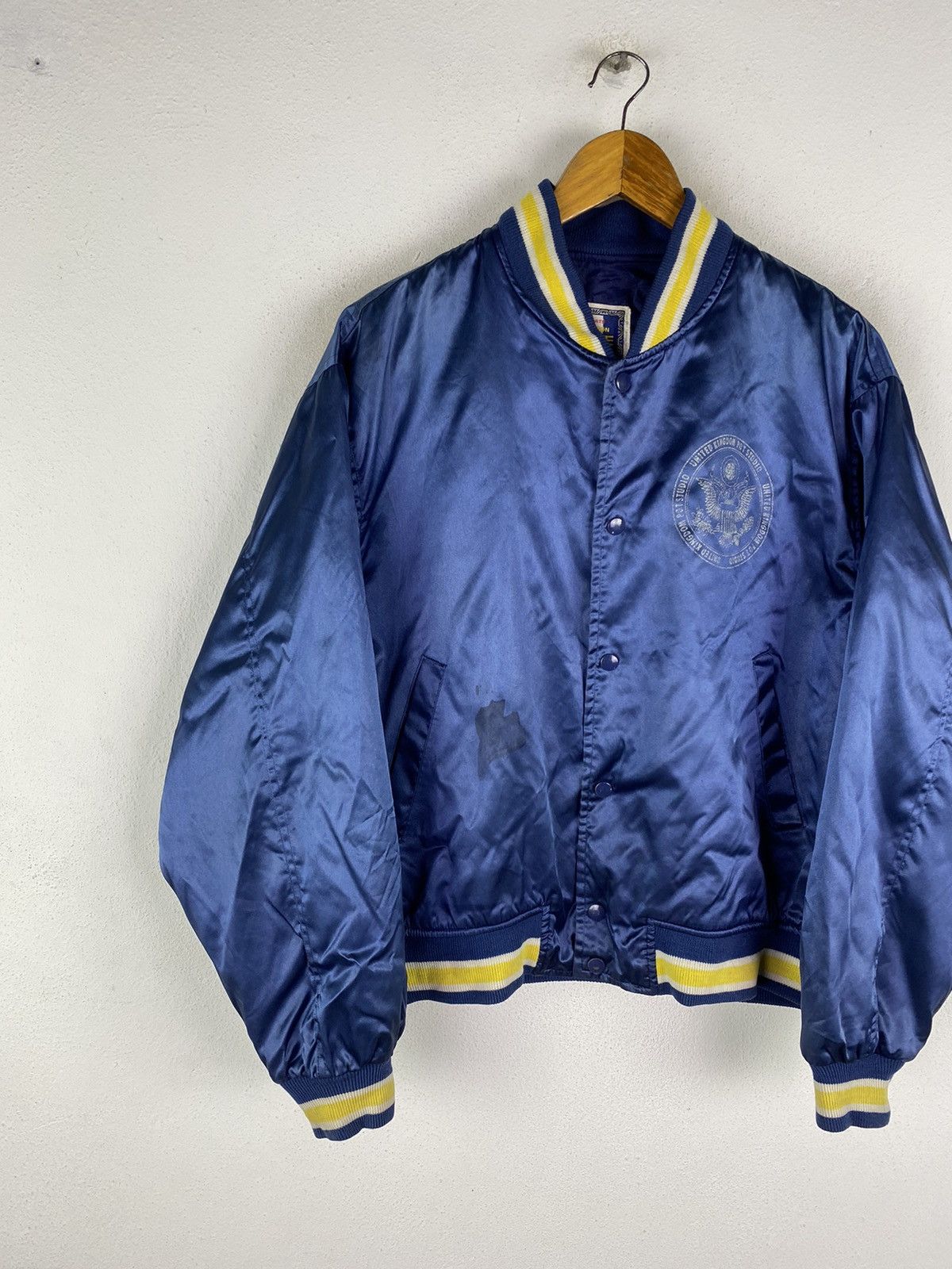 Vintage 🔥SALE🔥LA SORBONNE SATIN VARSITY STYLE JACKET Size US L / EU 52-54 / 3 - 4 Thumbnail