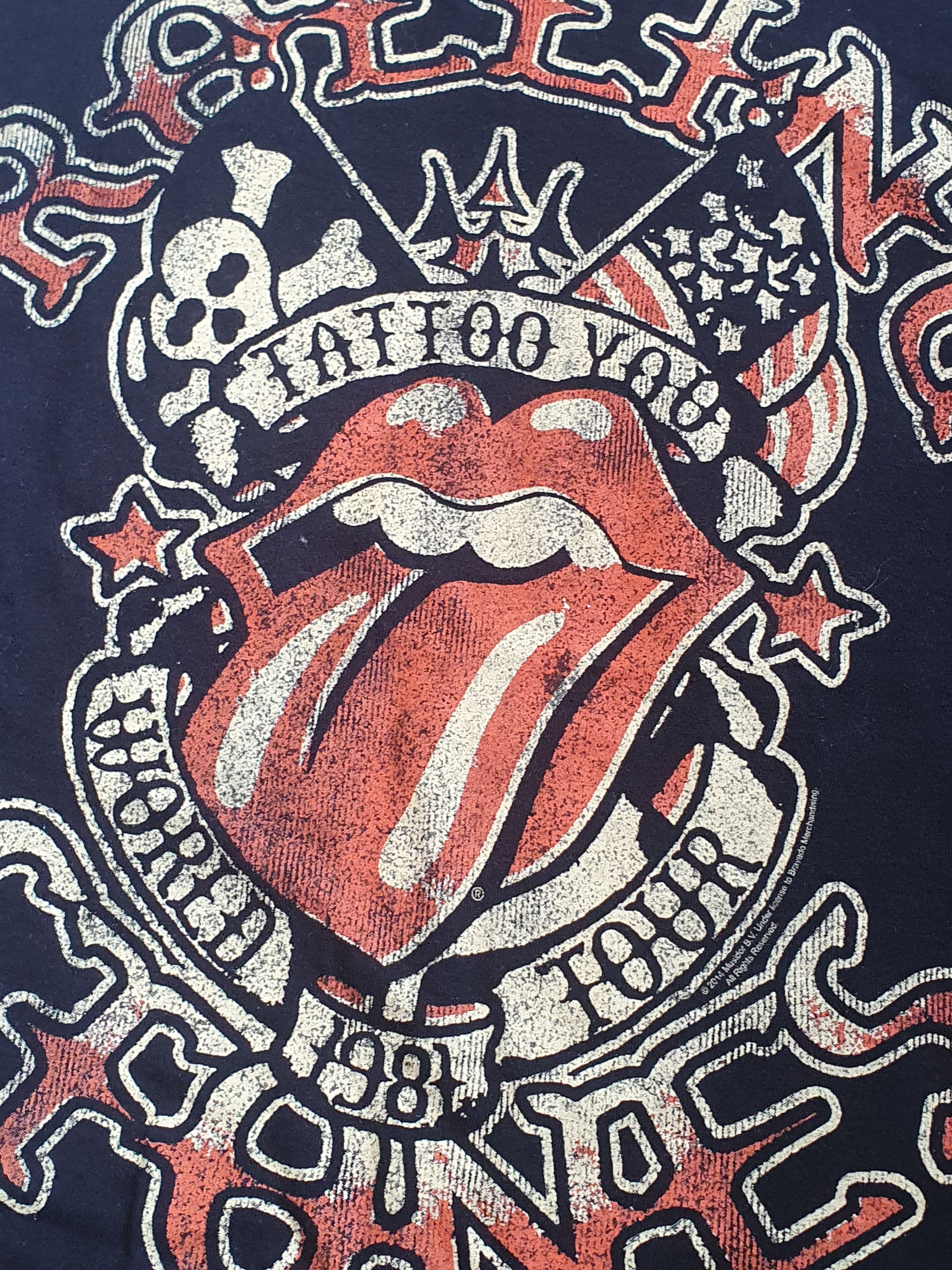 Band Tees Rolling Stones Tatoo You World tour 2014 reprint tee,szXXL Size US XXL / EU 58 / 5 - 7 Thumbnail