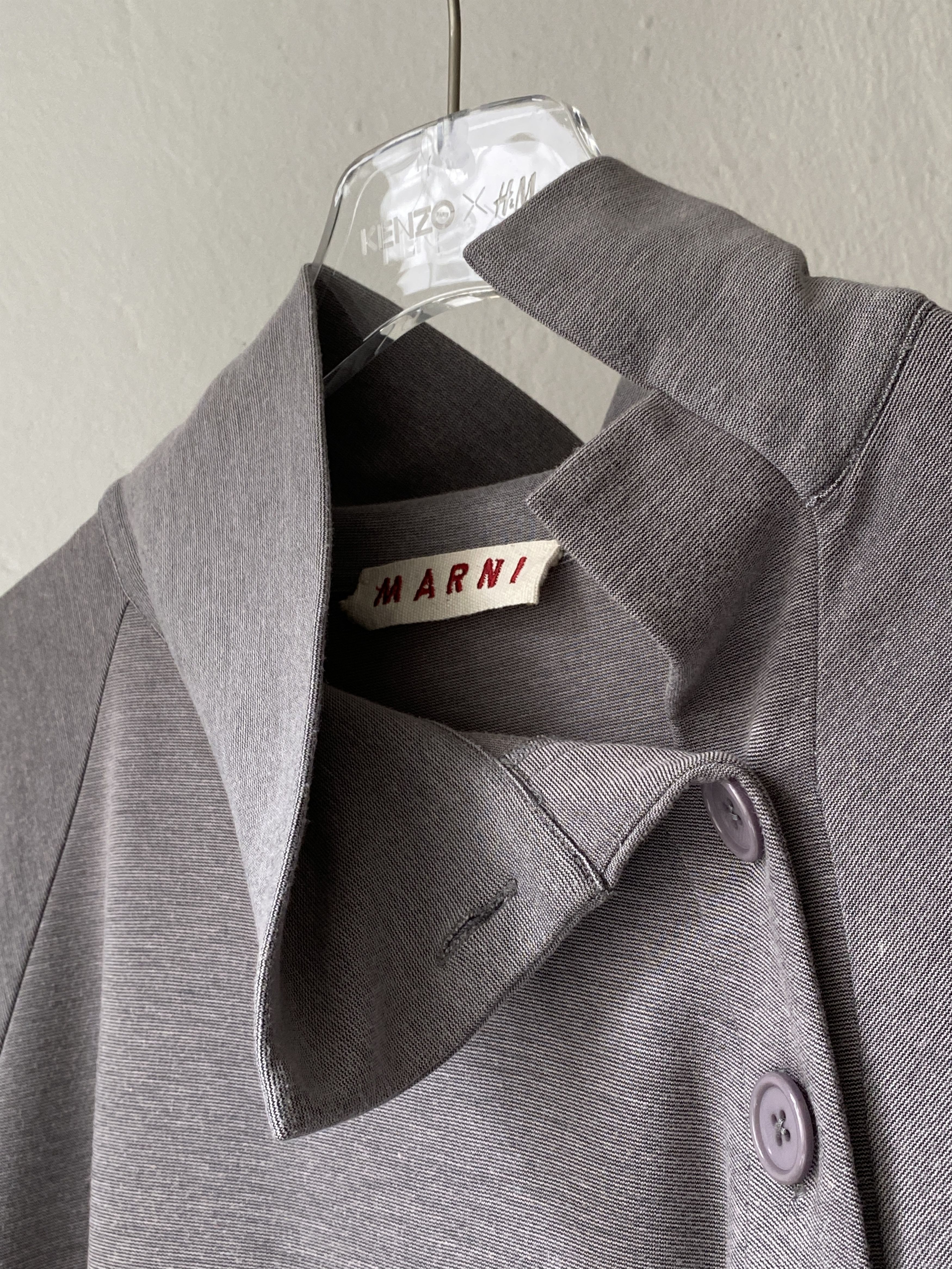 Marni Marni Dark Grey Silk Oversize Sleeves Pocket Blouse Size US L / EU 52-54 / 3 - 7 Thumbnail