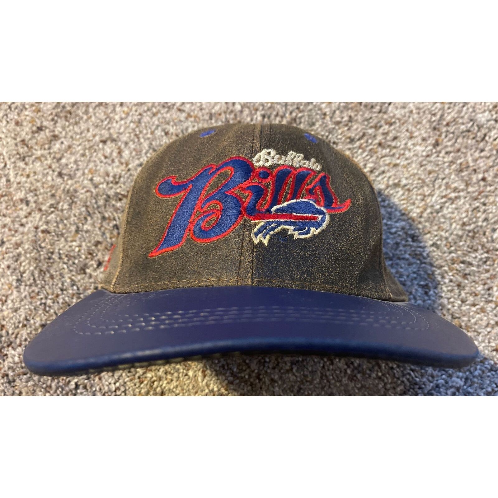 Vintage Vintage 90’s Buffalo Bills NFL Leather Snapback Hat Size ONE SIZE - 2 Thumbnail