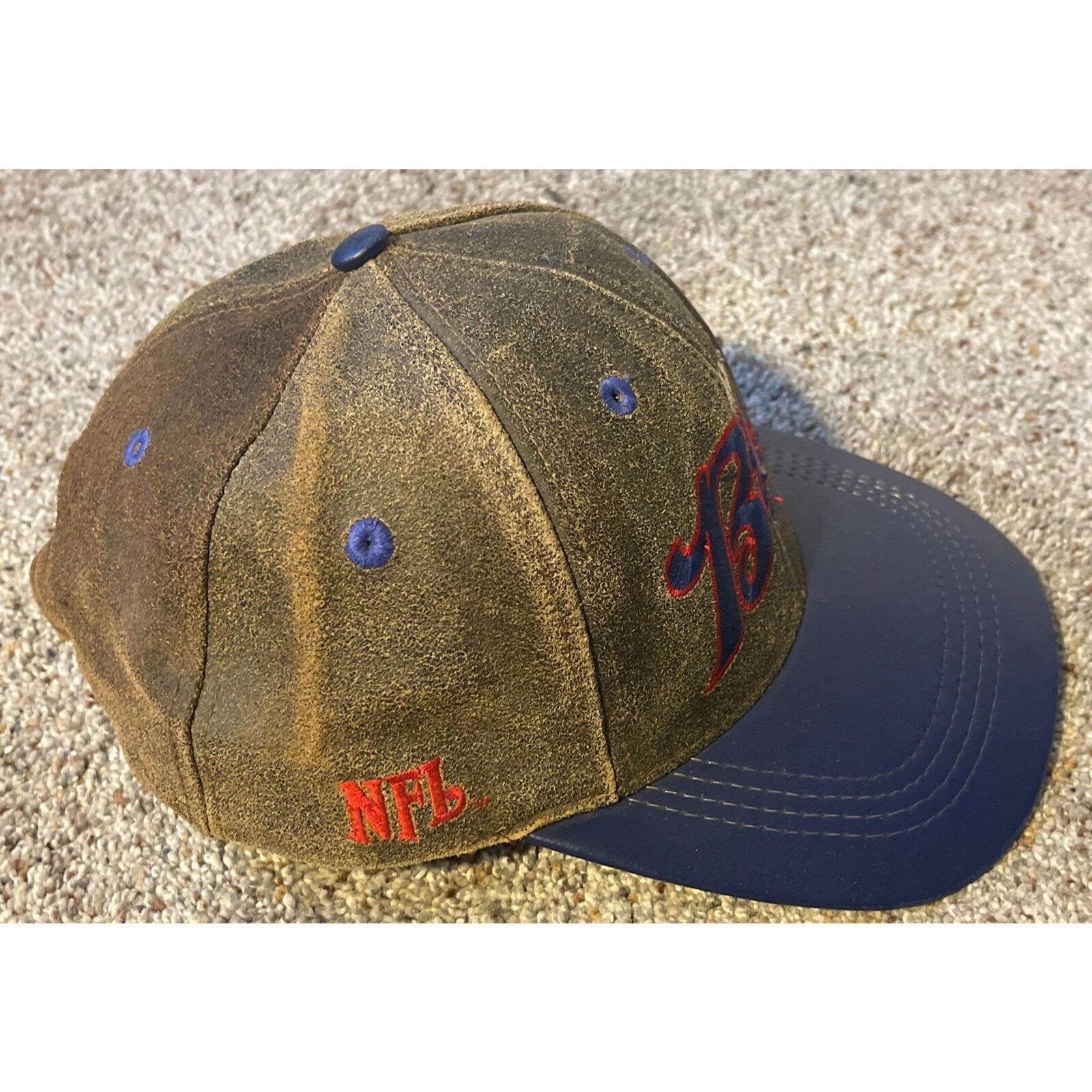 Vintage Vintage 90’s Buffalo Bills NFL Leather Snapback Hat Size ONE SIZE - 6 Thumbnail