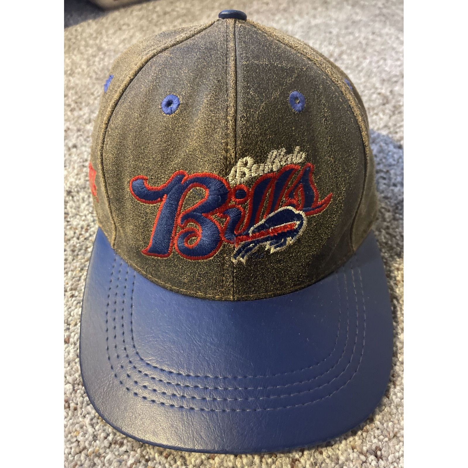 Vintage Vintage 90’s Buffalo Bills NFL Leather Snapback Hat Size ONE SIZE - 1 Thumbnail