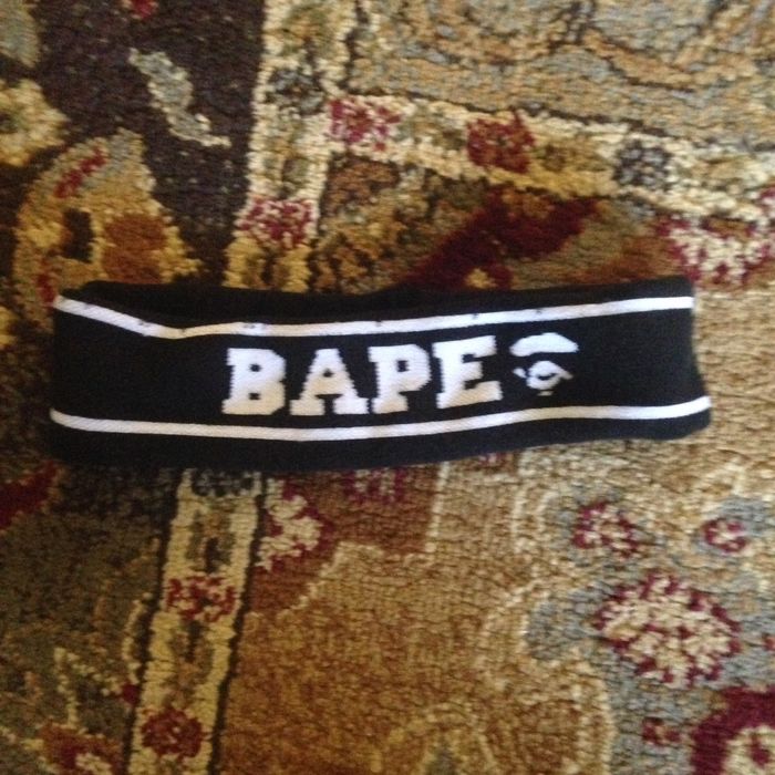 Bape Bape Logo Headband Black | Grailed