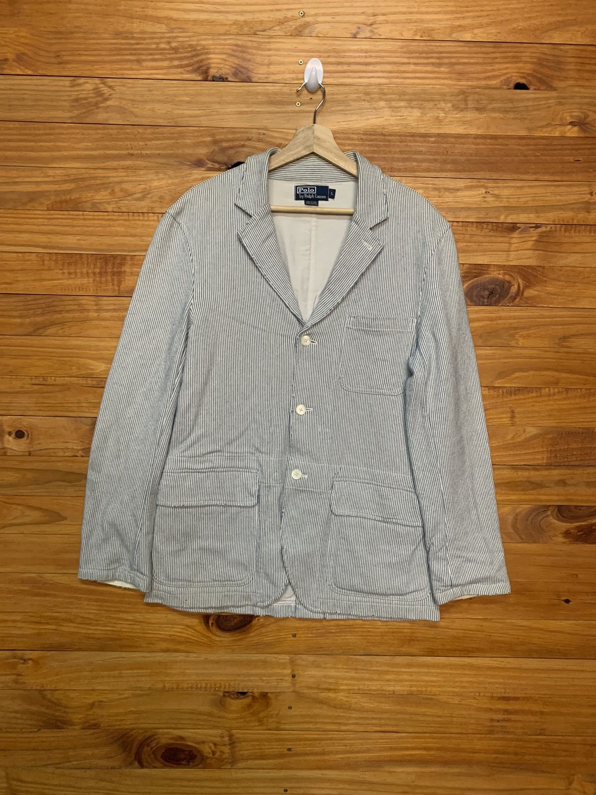 Polo Ralph Lauren × Vintage Vintage Polo Ralph Lauren Seersucker Jacket Size US L / EU 52-54 / 3 - 1 Thumbnail