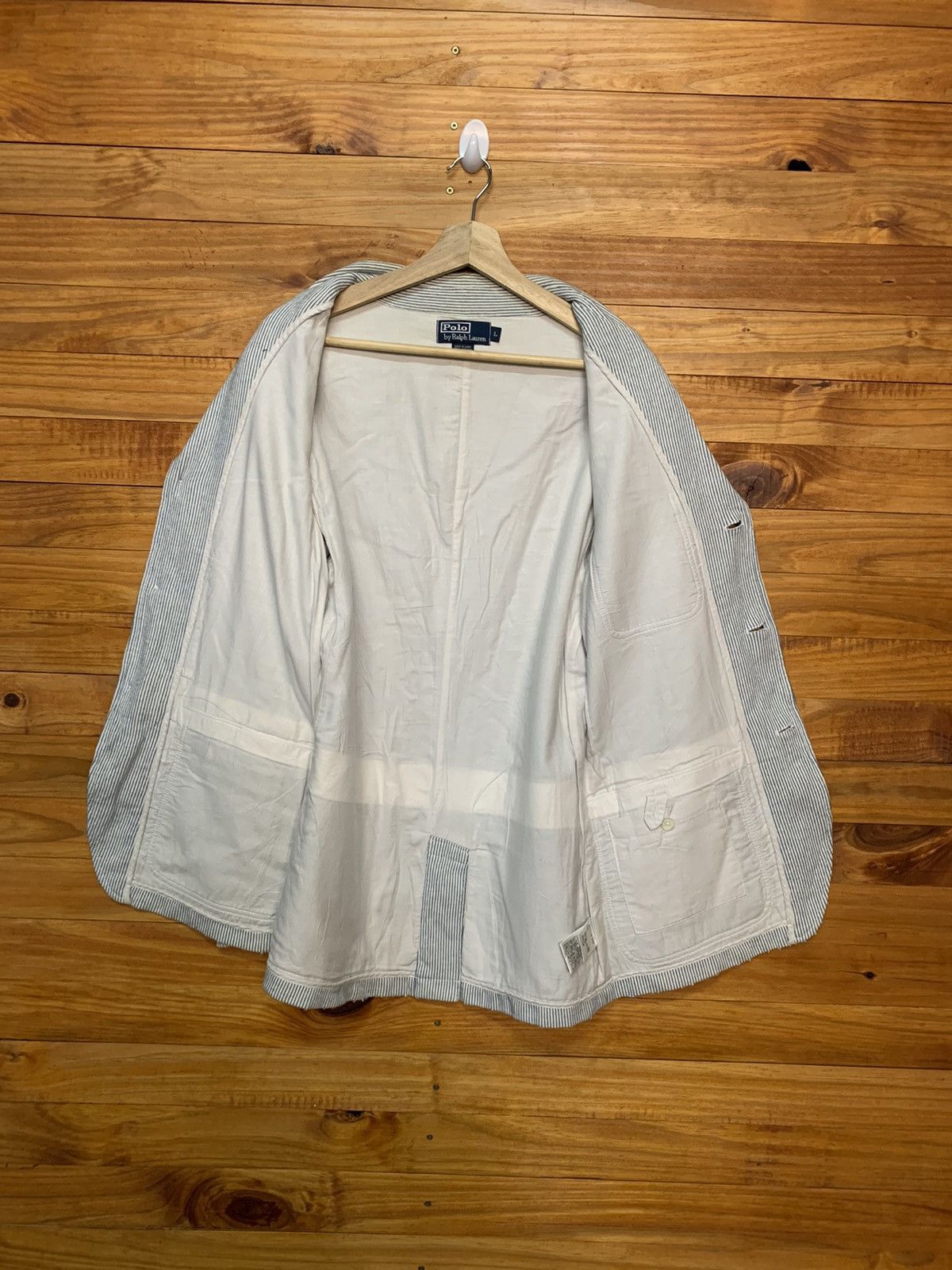 Polo Ralph Lauren × Vintage Vintage Polo Ralph Lauren Seersucker Jacket Size US L / EU 52-54 / 3 - 8 Thumbnail