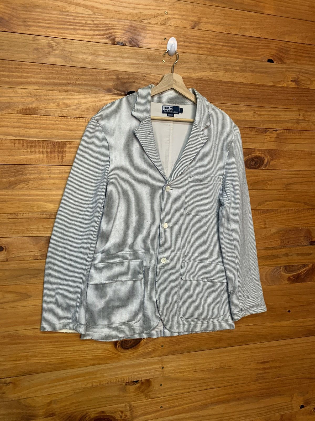 Polo Ralph Lauren × Vintage Vintage Polo Ralph Lauren Seersucker Jacket Size US L / EU 52-54 / 3 - 2 Thumbnail