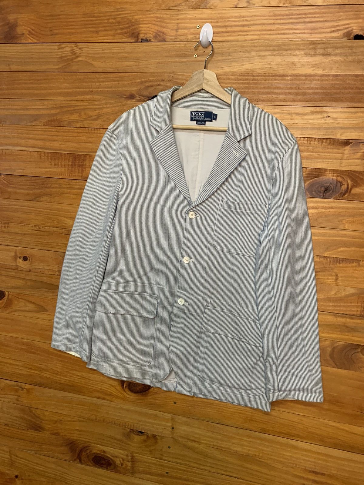 Polo Ralph Lauren × Vintage Vintage Polo Ralph Lauren Seersucker Jacket Size US L / EU 52-54 / 3 - 3 Thumbnail