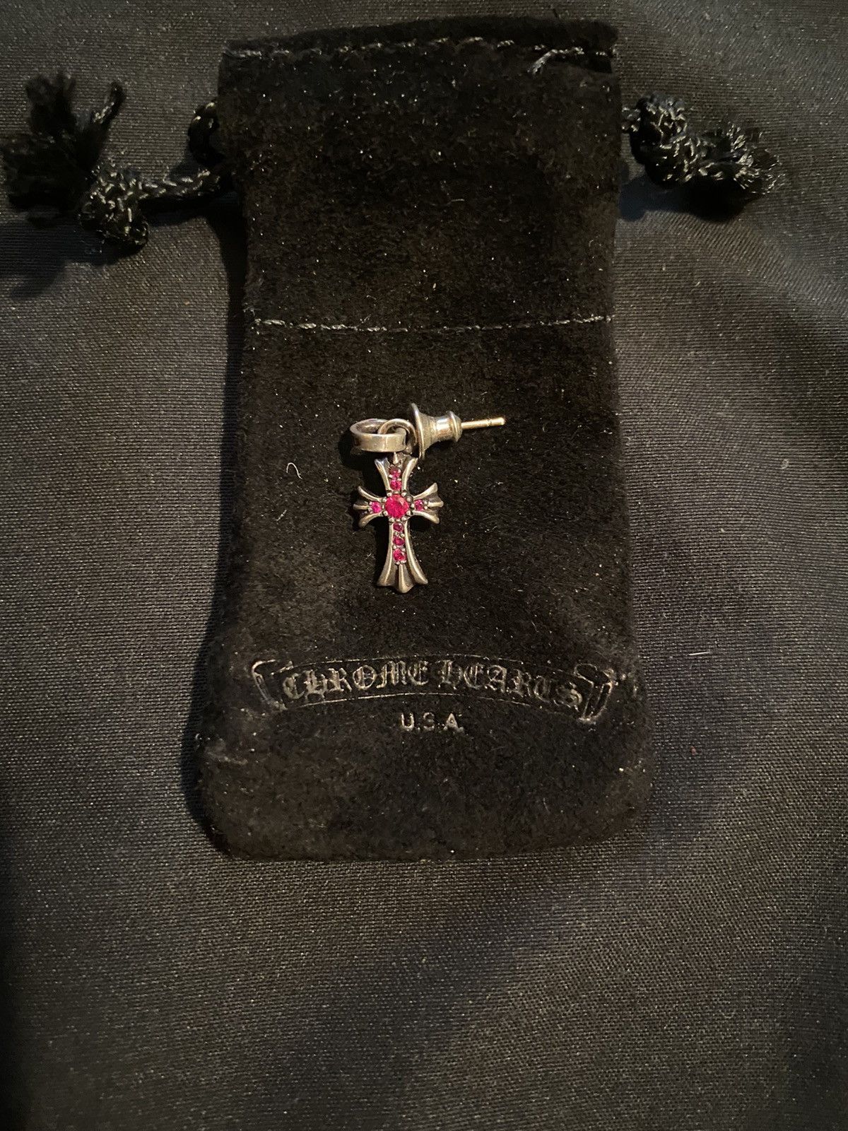 image of Chrome Hearts Earring in Silver, Men's
