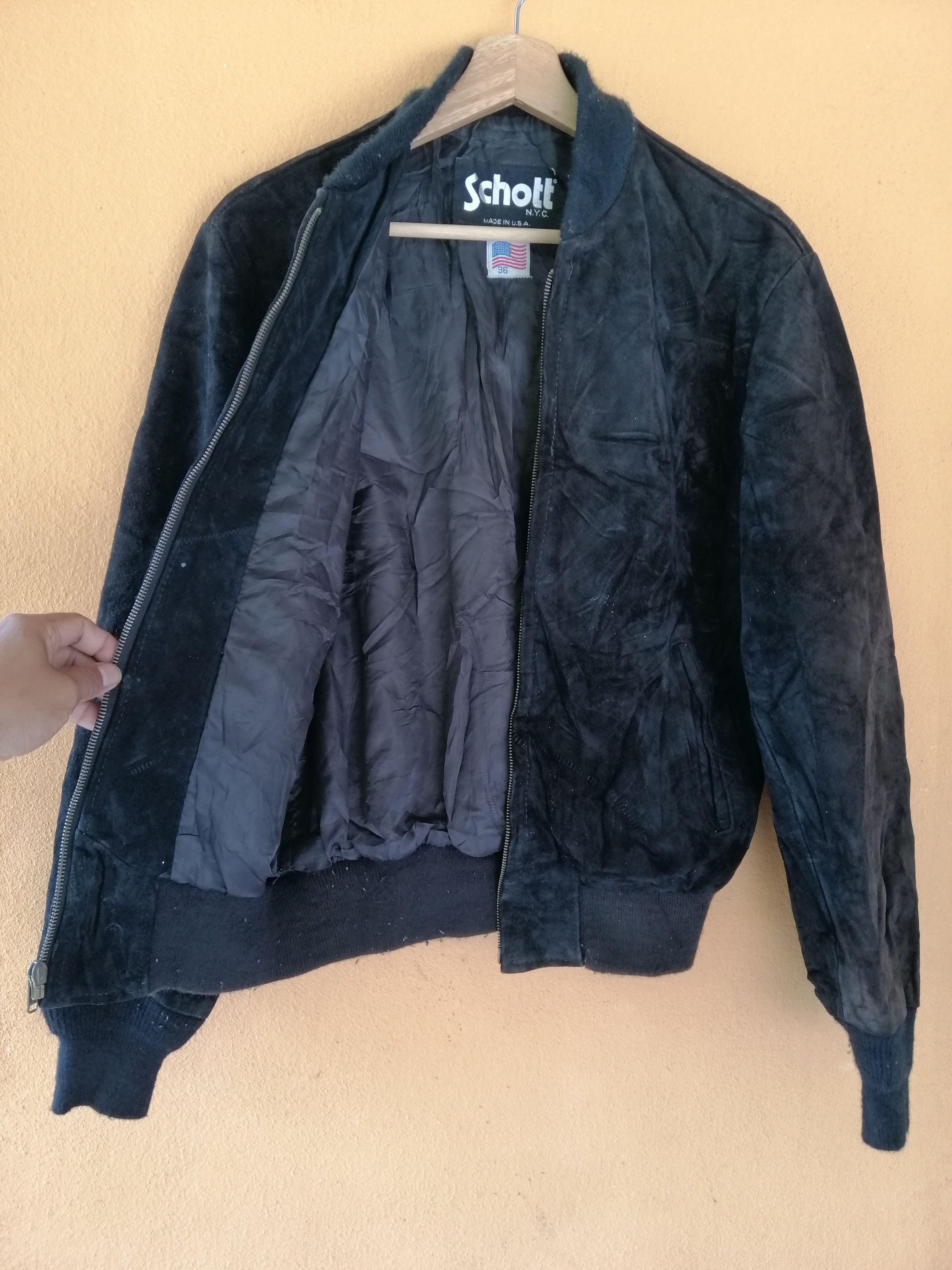 Schott Vintage Schott NYC Suede Leather Jacket Size US S / EU 44-46 / 1 - 2 Thumbnail