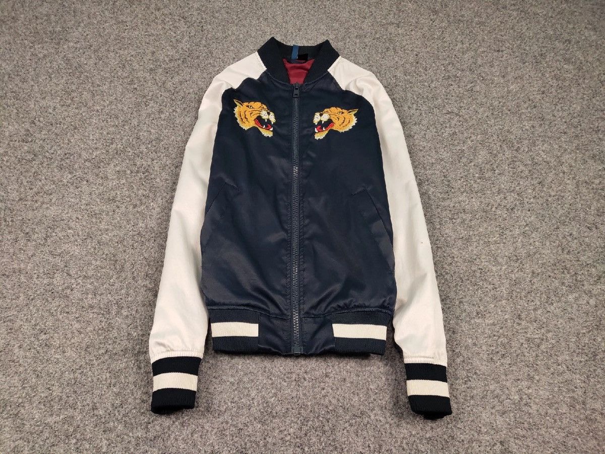 Japanese Brand Vintage Japanese Bomber Jacket Tiger Embroidered Logos Size US S / EU 44-46 / 1 - 2 Thumbnail