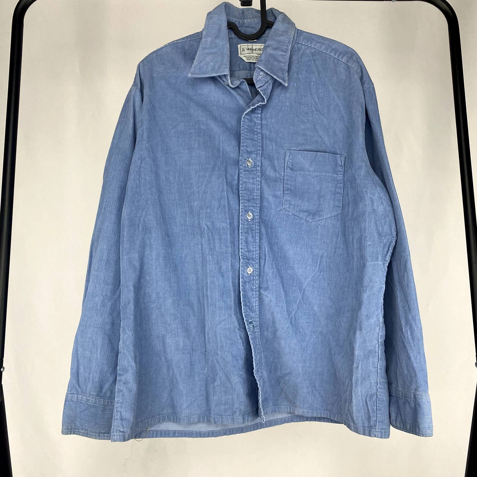 Van Heusen Vintage Van Heusen corduroy baby blue button up shirt | Grailed