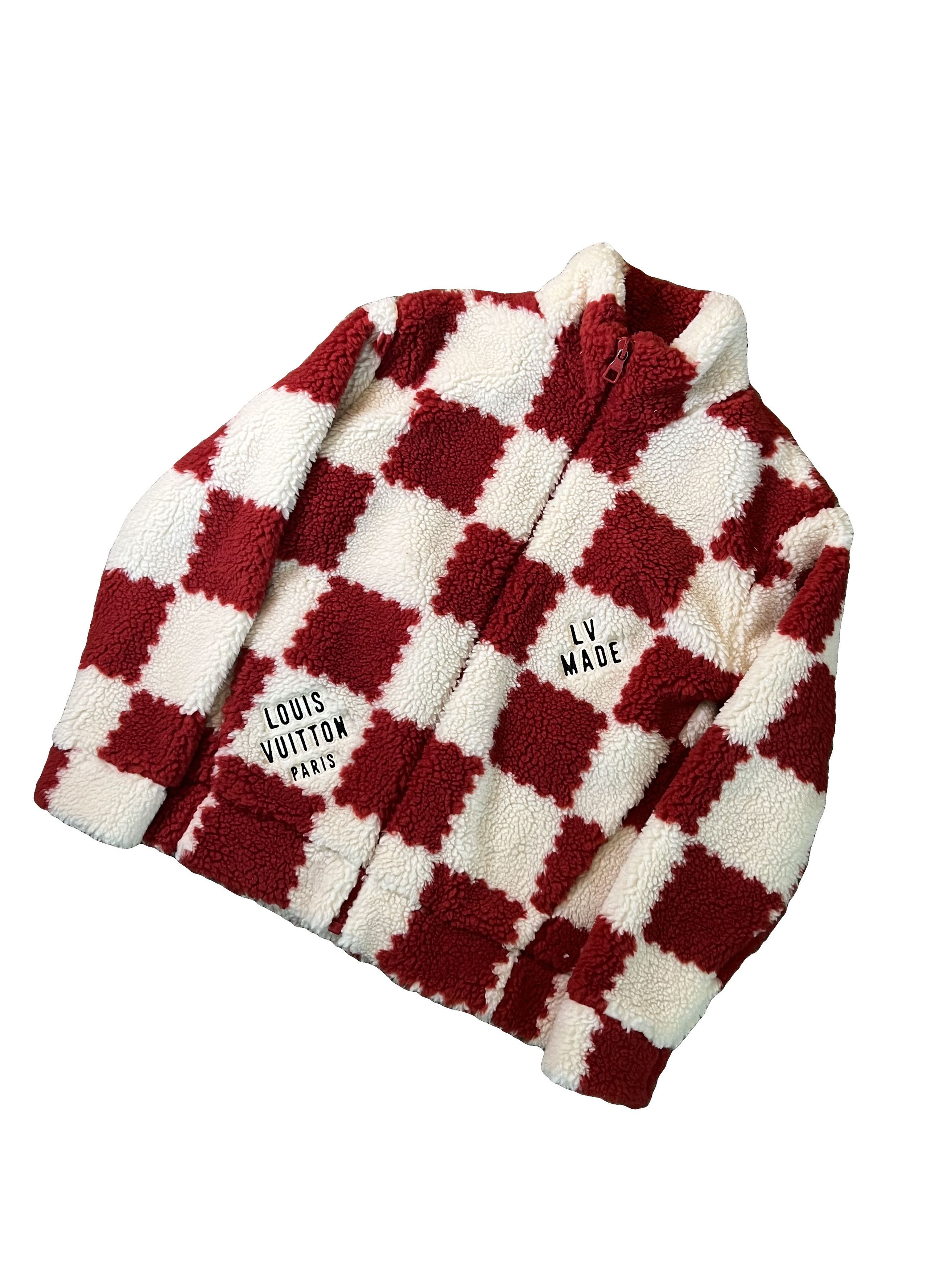 Louis Vuitton Louis Vuitton Nigo Red Checkered Fleece Jacket Size US M / EU 48-50 / 2 - 2 Preview