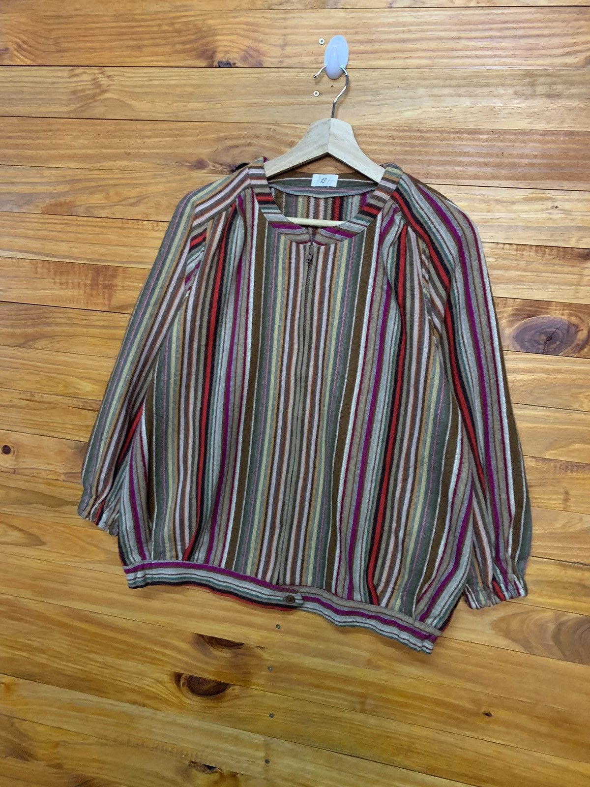 Vintage Vintage Striped Round Neck Jacket Size US M / EU 48-50 / 2 - 3 Thumbnail