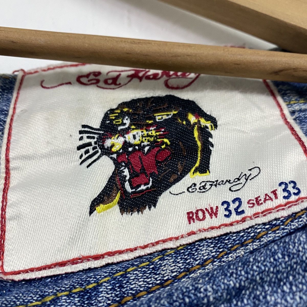 Ed Hardy × Vintage VTG ED HARDY DISTRESSED DENIM Size US 34 / EU 50 - 6 Thumbnail