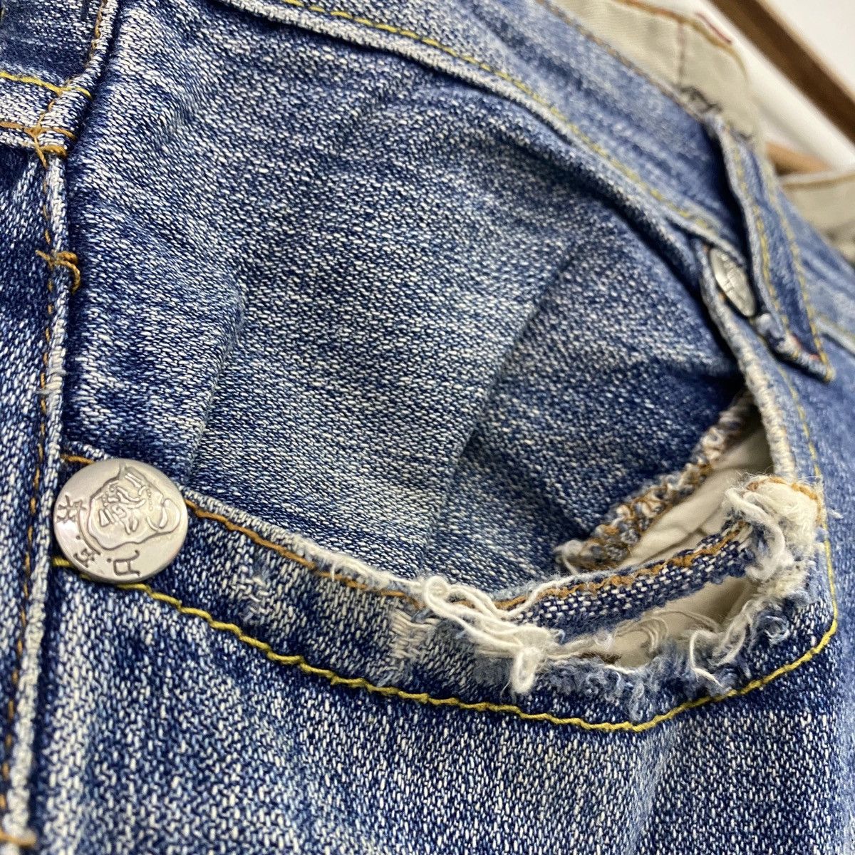 Ed Hardy × Vintage VTG ED HARDY DISTRESSED DENIM Size US 34 / EU 50 - 10 Thumbnail