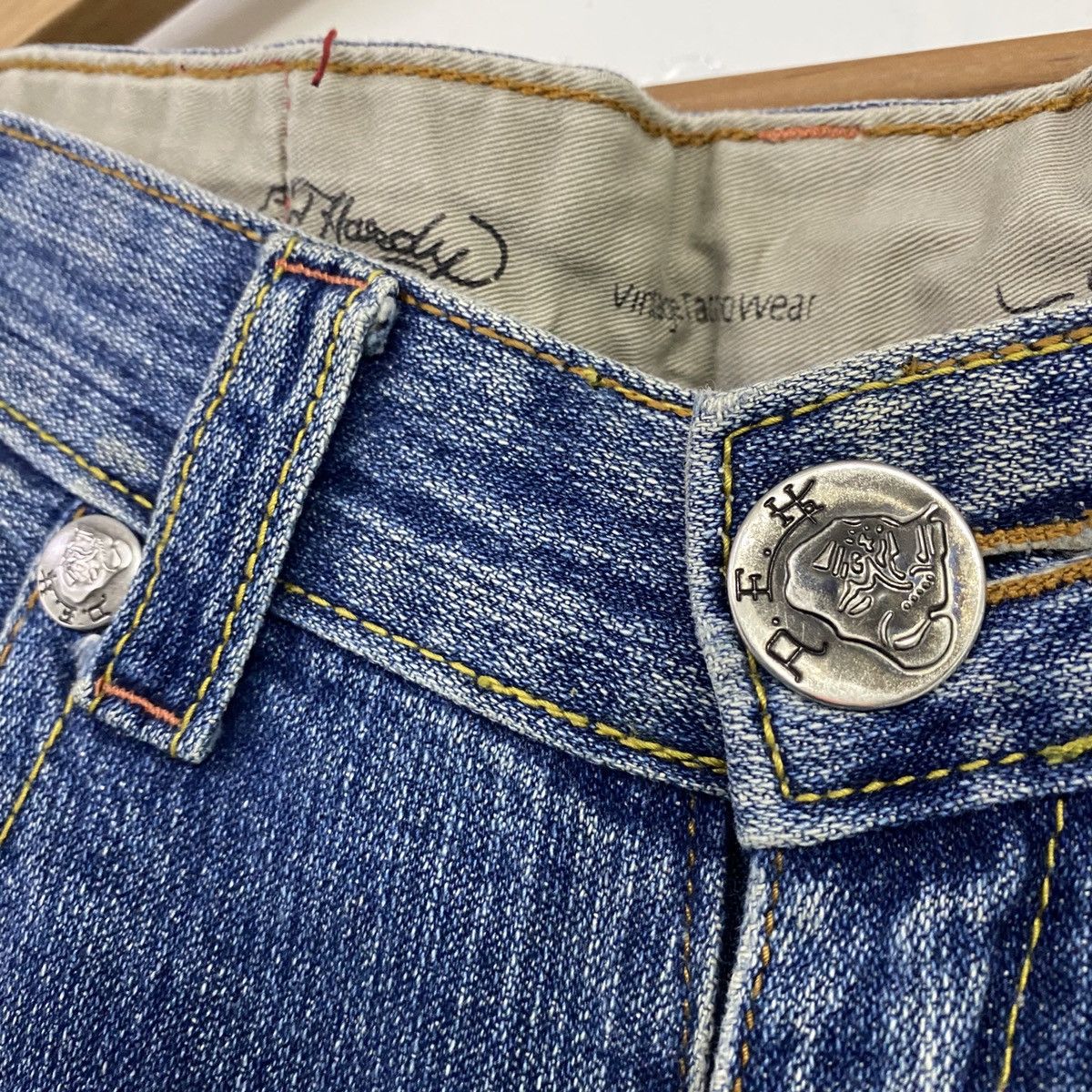 Ed Hardy × Vintage VTG ED HARDY DISTRESSED DENIM Size US 34 / EU 50 - 8 Thumbnail