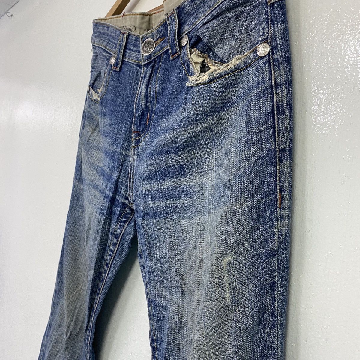 Ed Hardy × Vintage VTG ED HARDY DISTRESSED DENIM Size US 34 / EU 50 - 7 Thumbnail