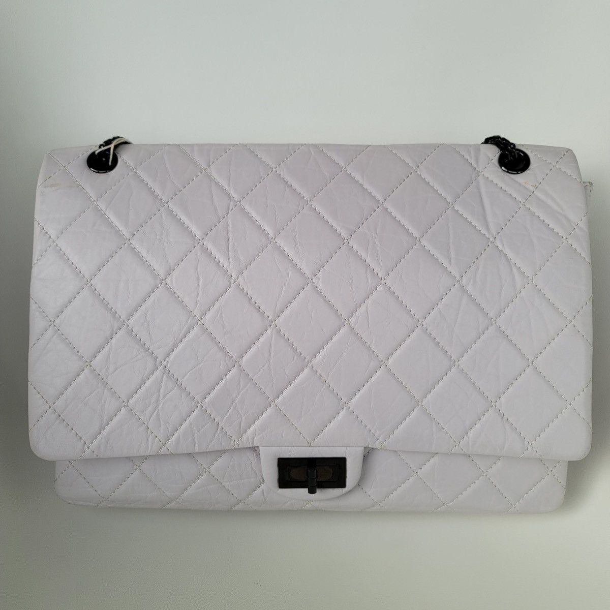Chanel Chanel 2.55 Reissue XL Aged Calfskin Maxi Flap Gray Bag Size ONE SIZE - 11 Thumbnail