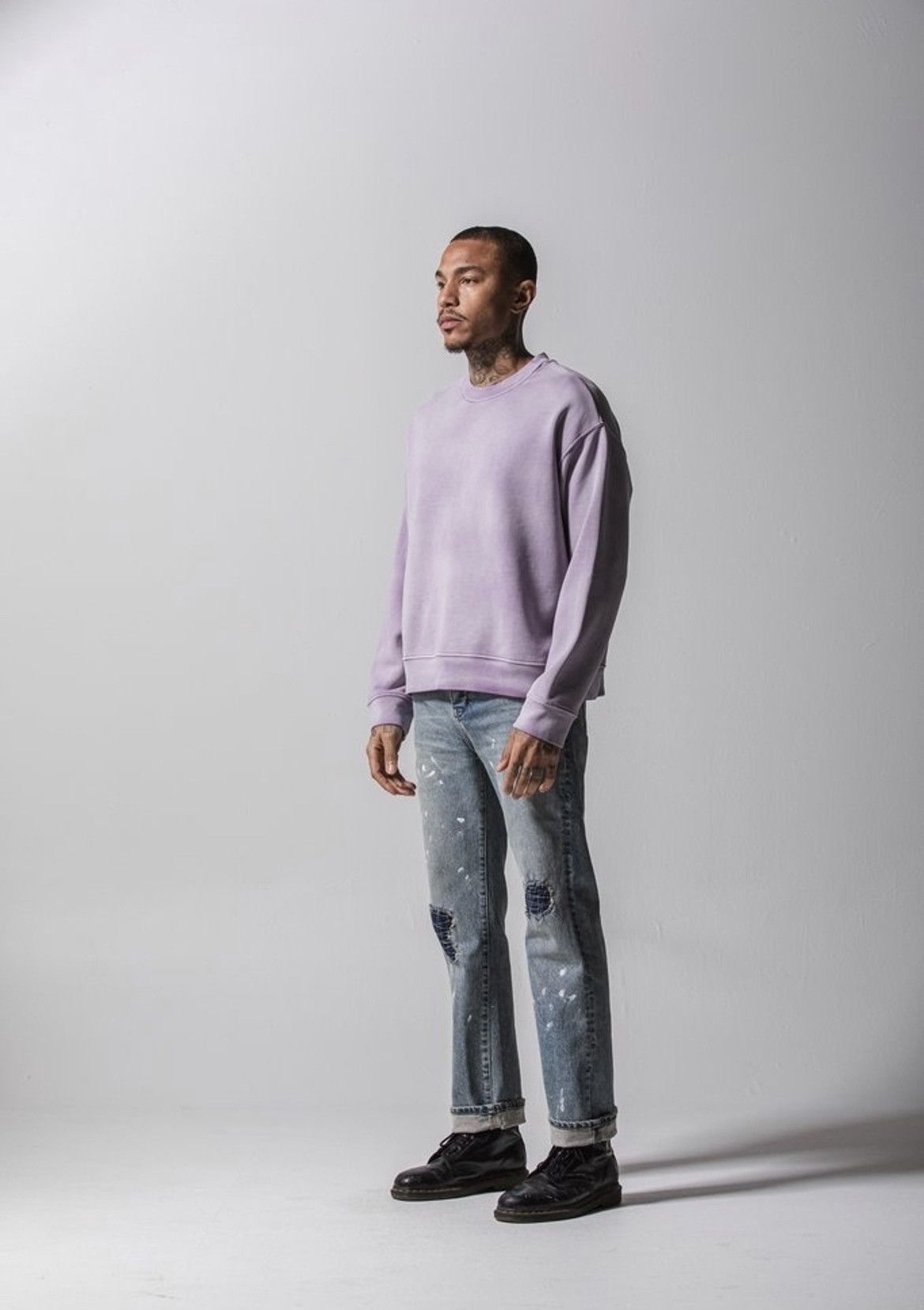 Bare Knuckles Lilac Oversized Crewneck Size US M / EU 48-50 / 2 - 1 Thumbnail