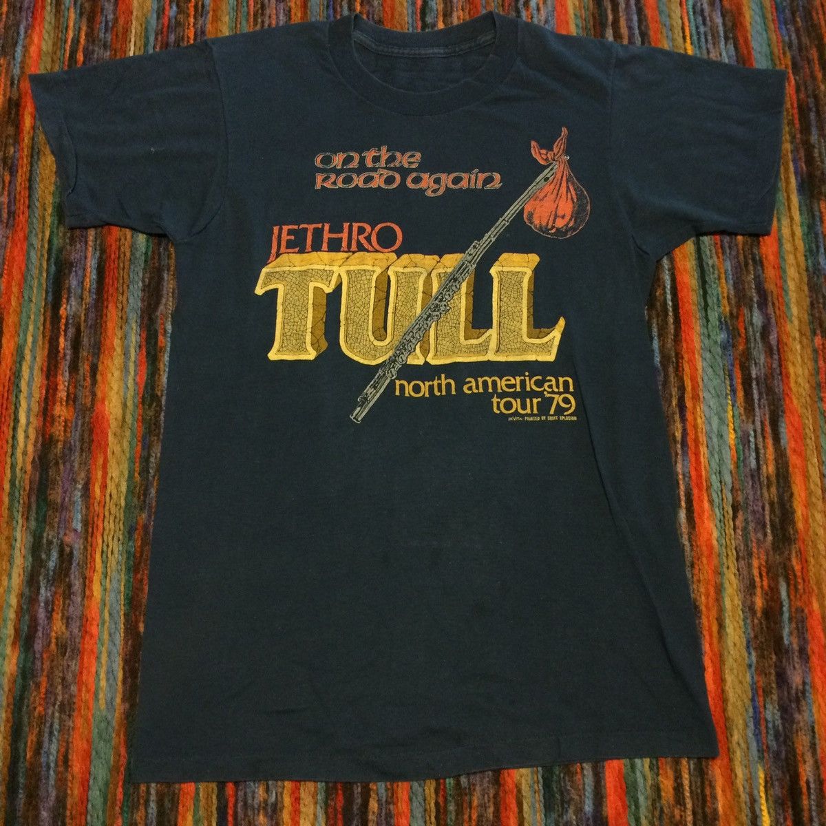 T-shirt Vintage 1977 Jethro Tull American Tour - Noir - Réimpression Collector