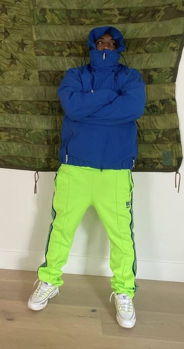 Needles needles awge narrow track pants neon green asap rocky