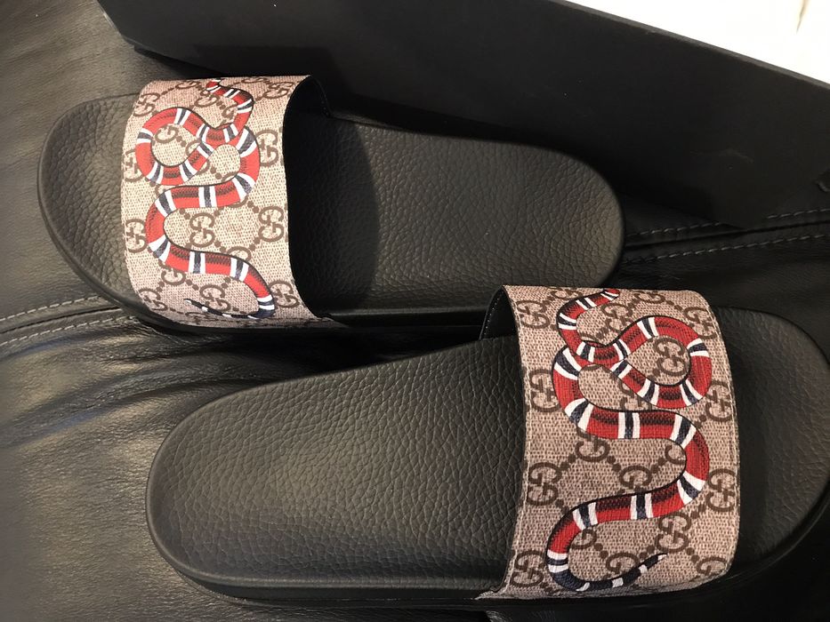 Gucci slides store snake print