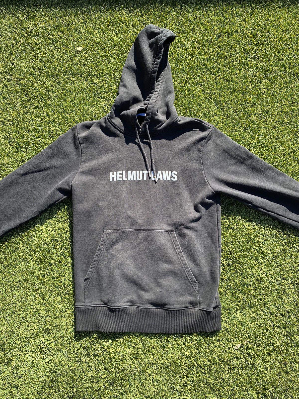 Helmut Lang BLACK Helmut Lang Laws Spellout Hoodie Hooded Sweatshirt Size US S / EU 44-46 / 1 - 1 Thumbnail
