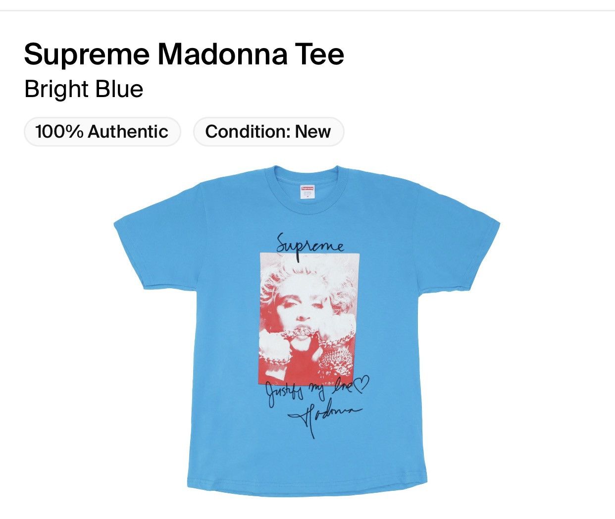 Supreme madonna tee outlet blue