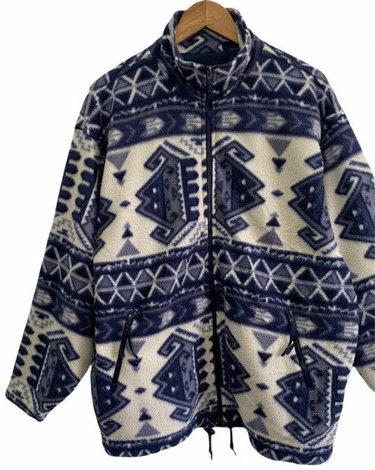 Japanese Brand VINTAGE TRUNK OUTDOOR NAVAJO AZTEC DESIGN WOOL FLEECE JACKET Size US XL / EU 56 / 4 - 6 Thumbnail