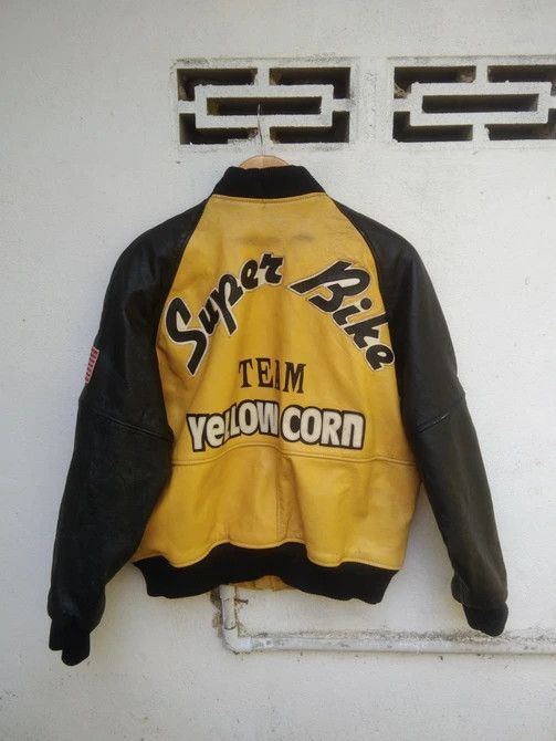 Vintage Vintage Yellow Corn Sledge Hammer Leather Jacket Grailed