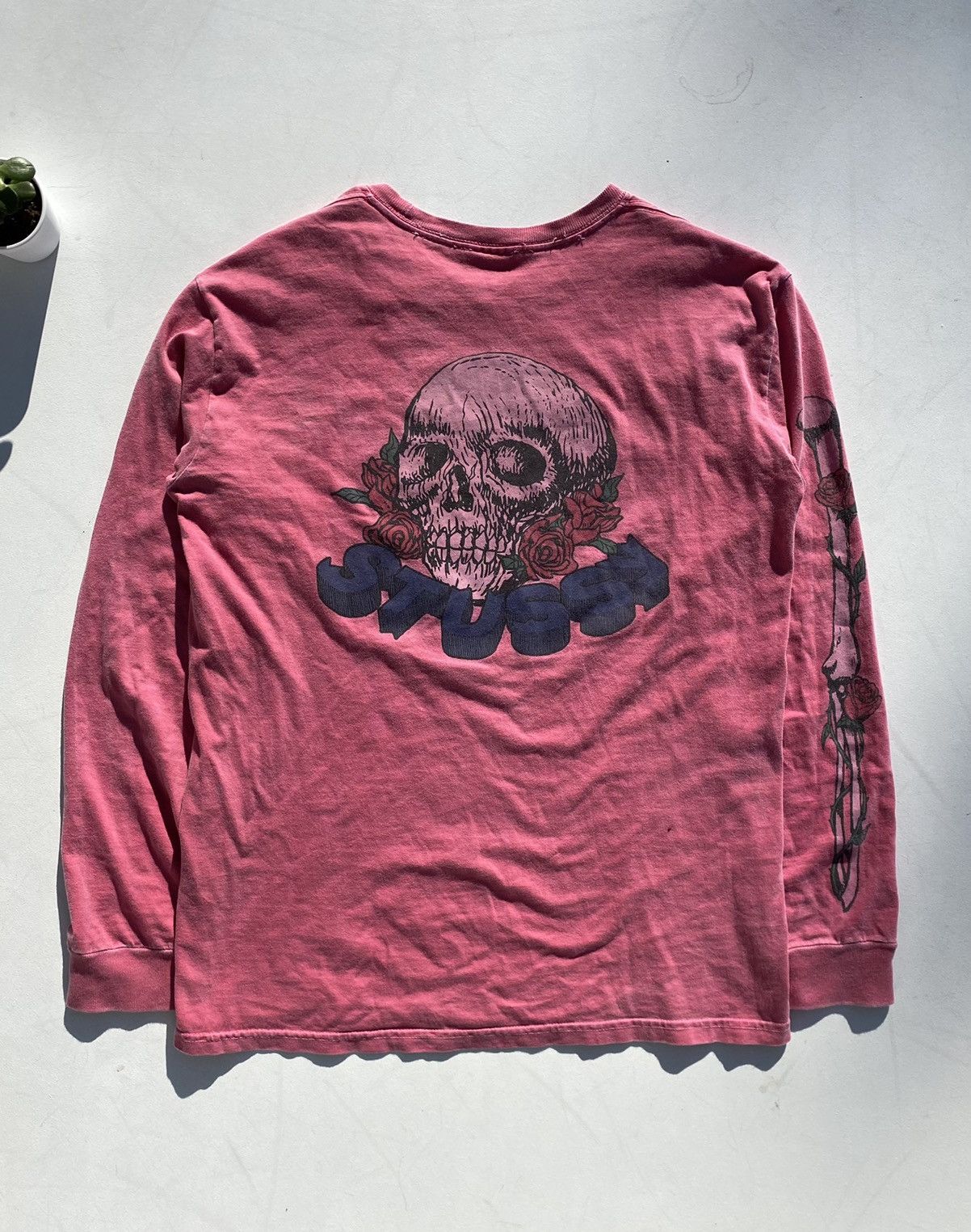 Stussy Stussy Skull Head Rose Graphic Longsleeve T-Shirt