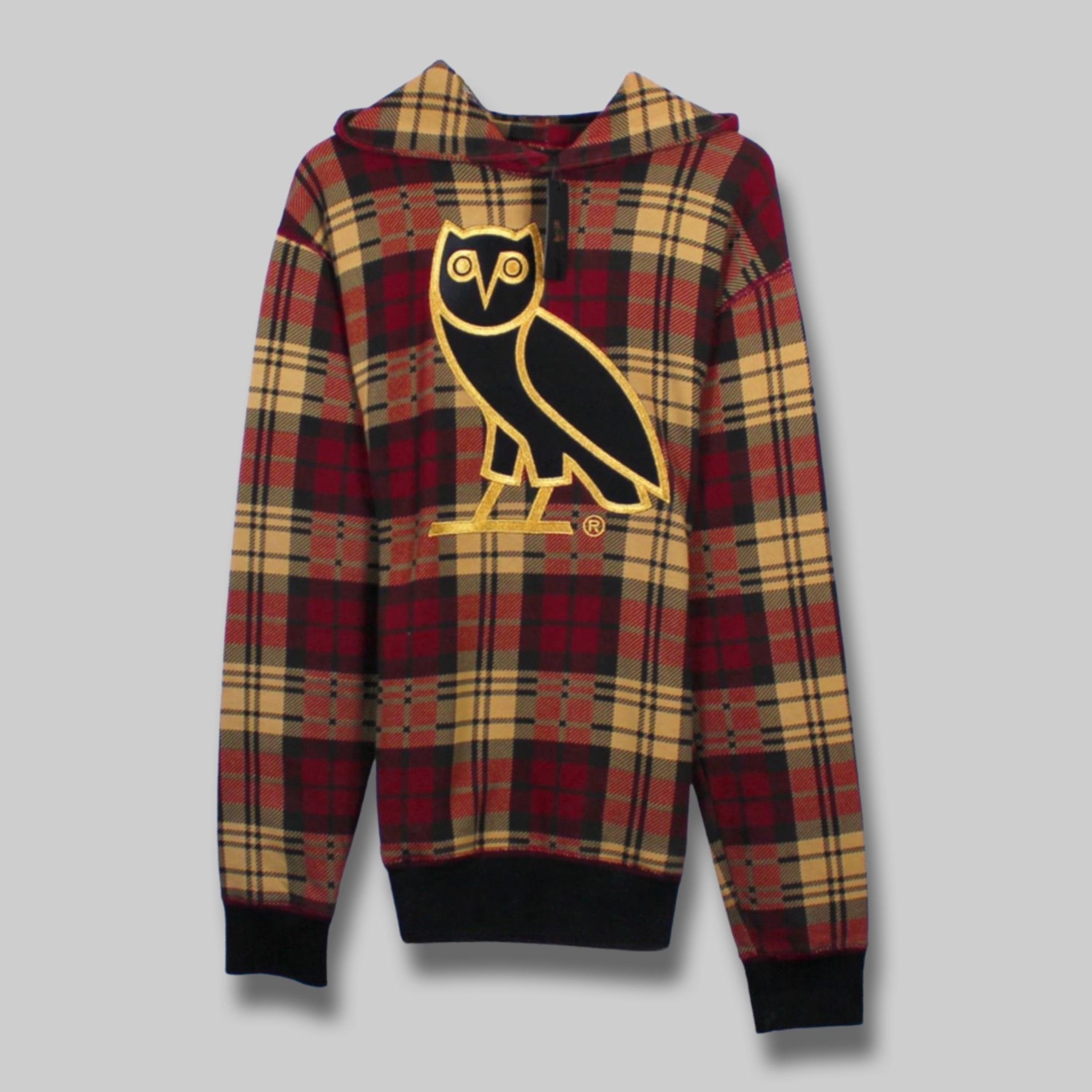 🦉VERY RARE🦉 OVO Tartan Red Plaid OG Owl Hoodie 2017