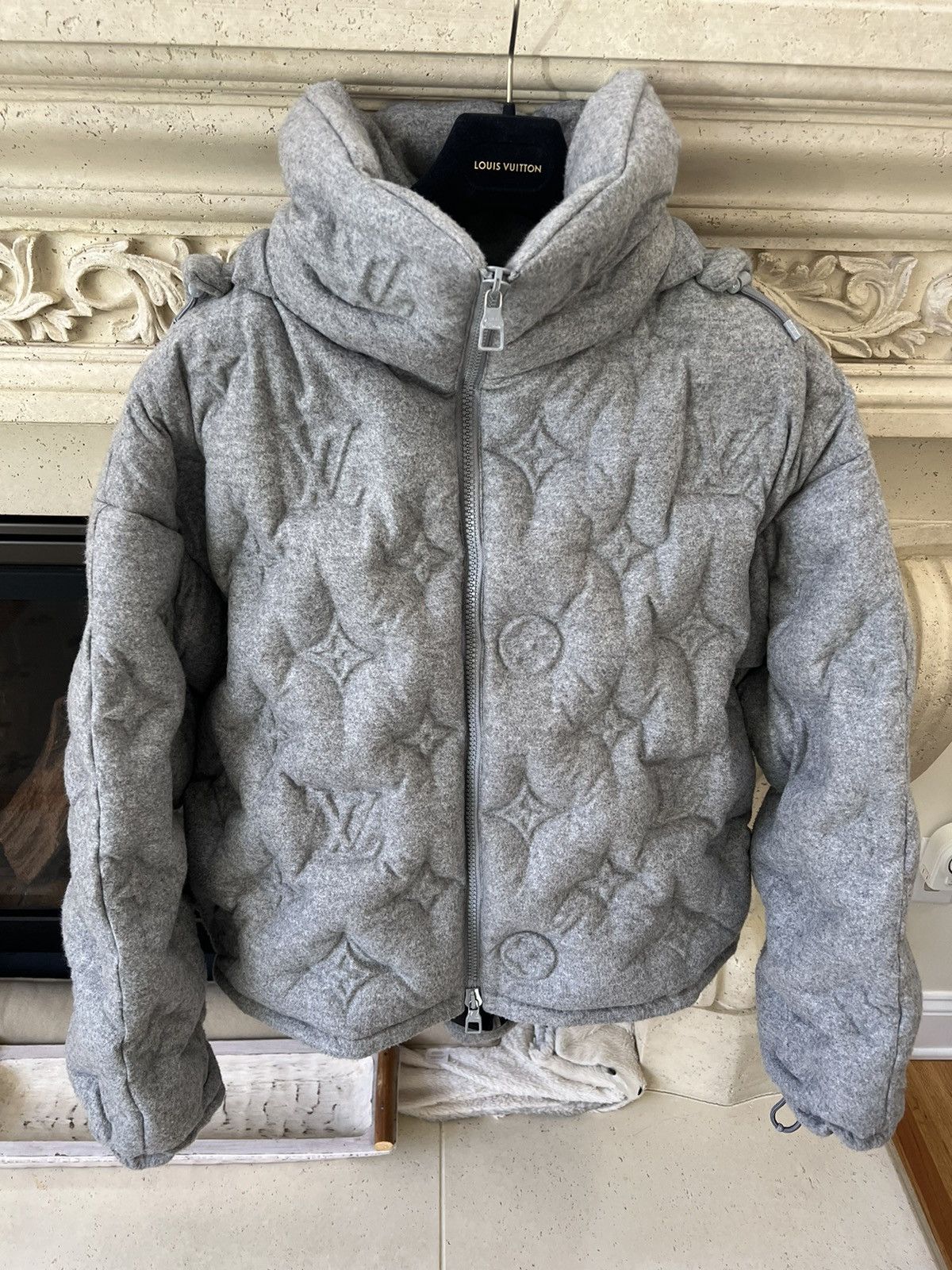 Louis Vuitton Grey Monogram 'Boyhood' Puffer Jacket - Shop The