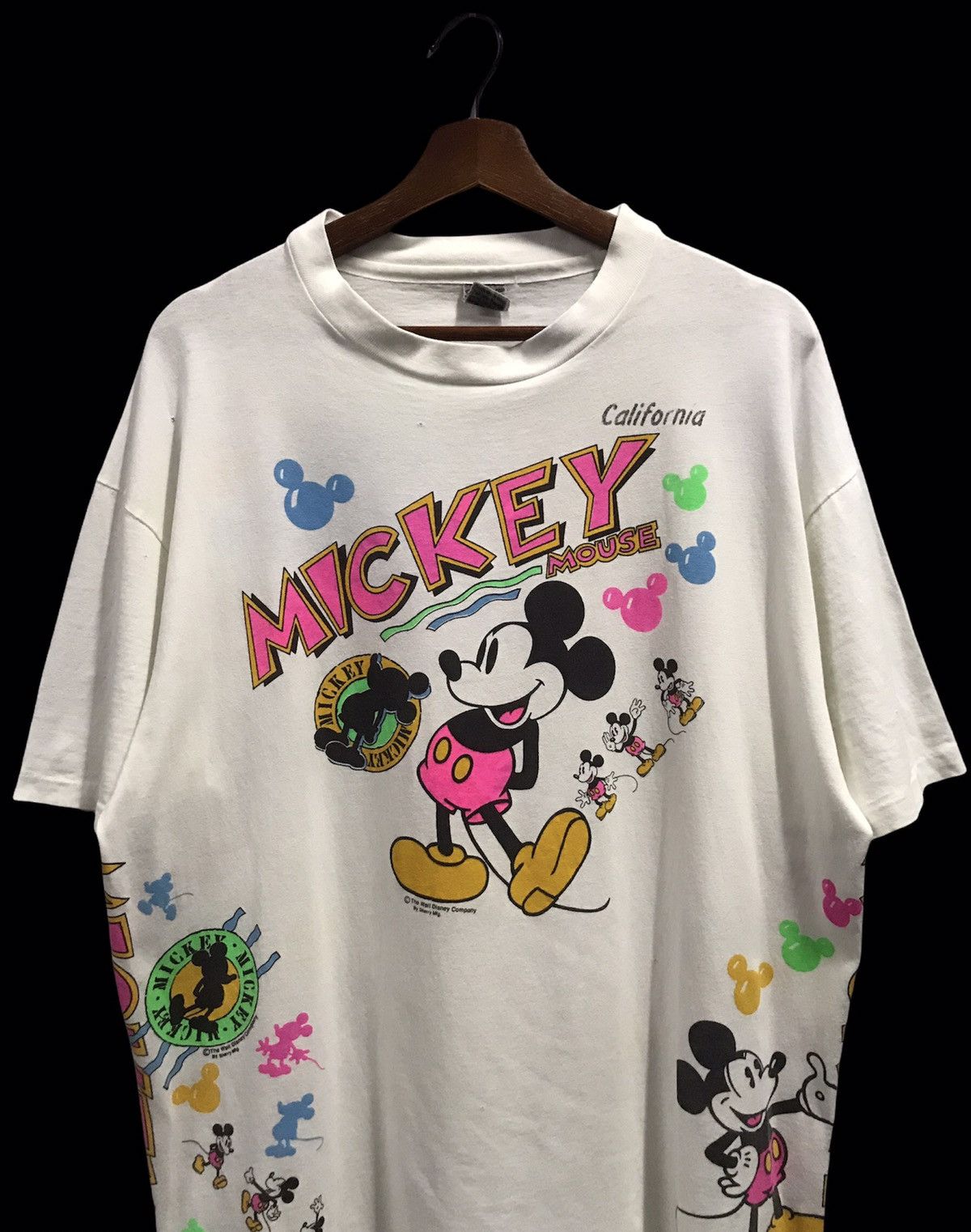 Mickey Mouse × Vintage RARE VINTAGE DISTRESSED MICKEY OVERPRINT TSHIRT Size US XL / EU 56 / 4 - 6 Thumbnail