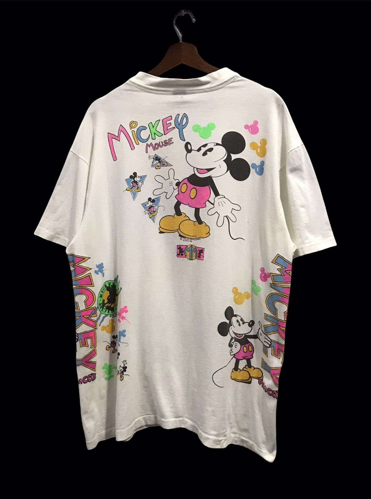 Mickey Mouse × Vintage RARE VINTAGE DISTRESSED MICKEY OVERPRINT TSHIRT Size US XL / EU 56 / 4 - 4 Thumbnail