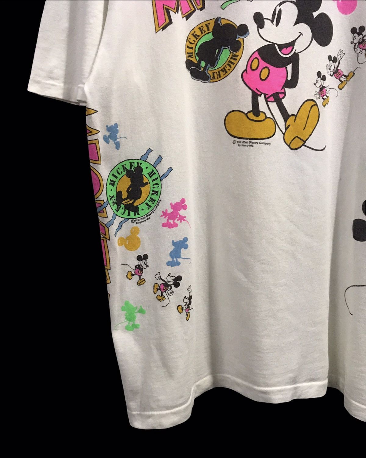 Mickey Mouse × Vintage RARE VINTAGE DISTRESSED MICKEY OVERPRINT TSHIRT Size US XL / EU 56 / 4 - 8 Thumbnail