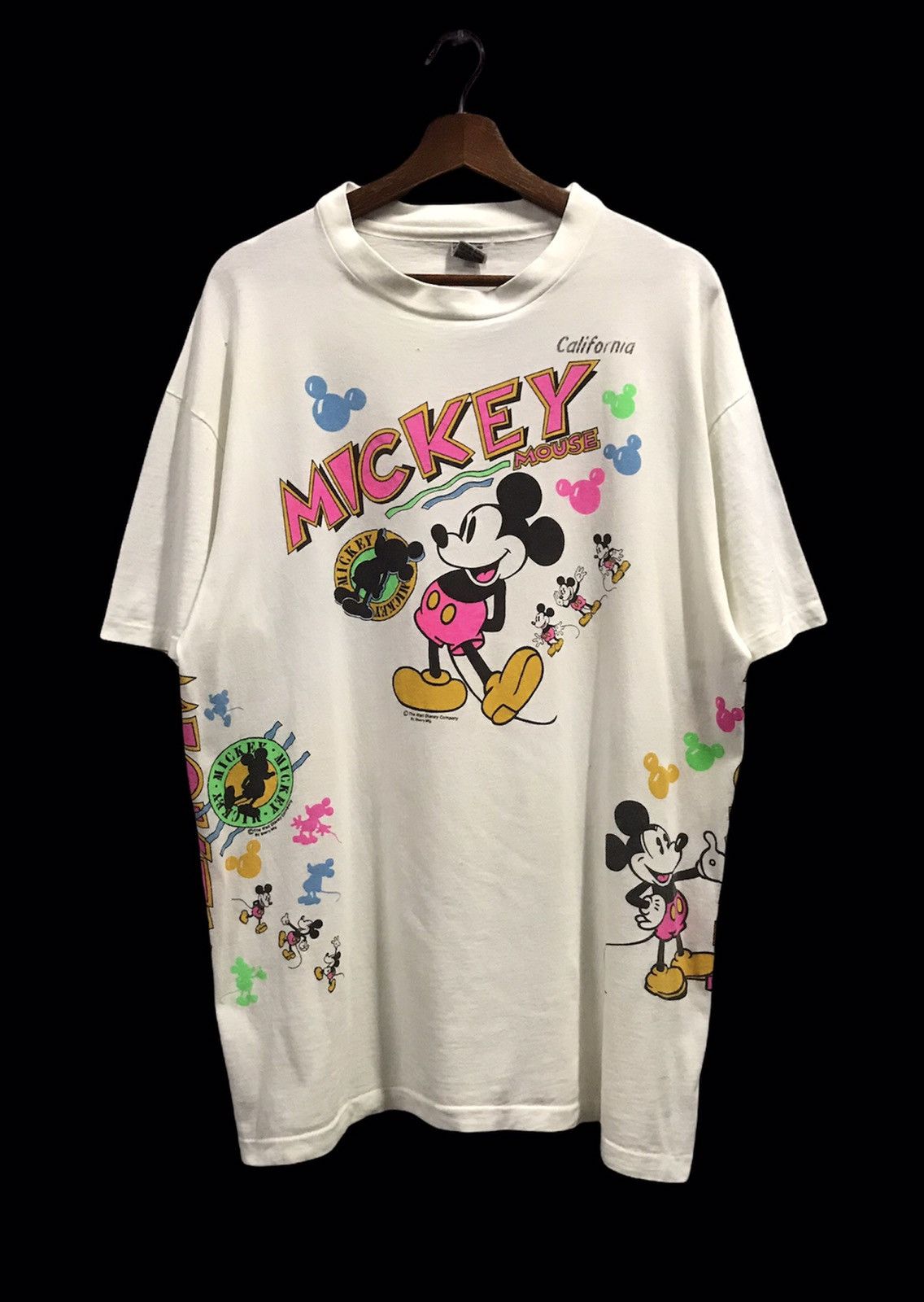 Mickey Mouse × Vintage RARE VINTAGE DISTRESSED MICKEY OVERPRINT TSHIRT Size US XL / EU 56 / 4 - 1 Thumbnail