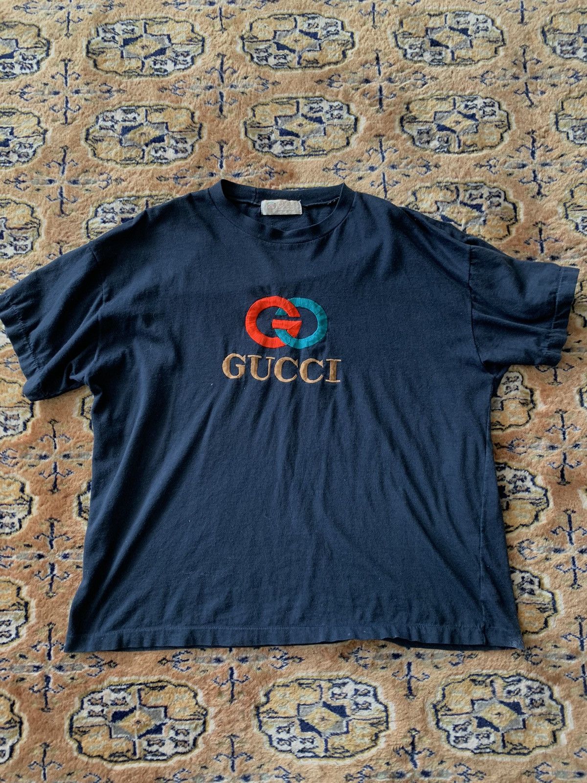 Gucci embroidered logo shirt - Blue