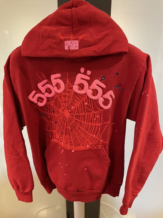 Spider Worldwide Sp5der 🕷🌎Worldwide X Young Thug Red Angel😇Number 555  Hoodie