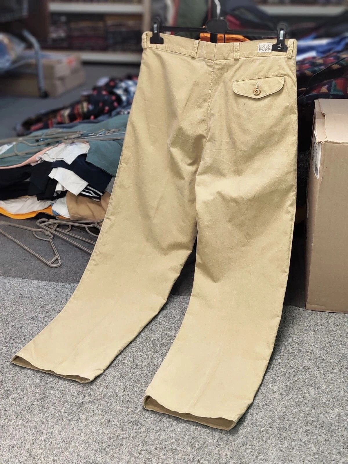 Lee × Vintage Vintage 80s USA Lee casual beige Trousers Pants Talon zip Size US 32 / EU 48 - 24 Thumbnail