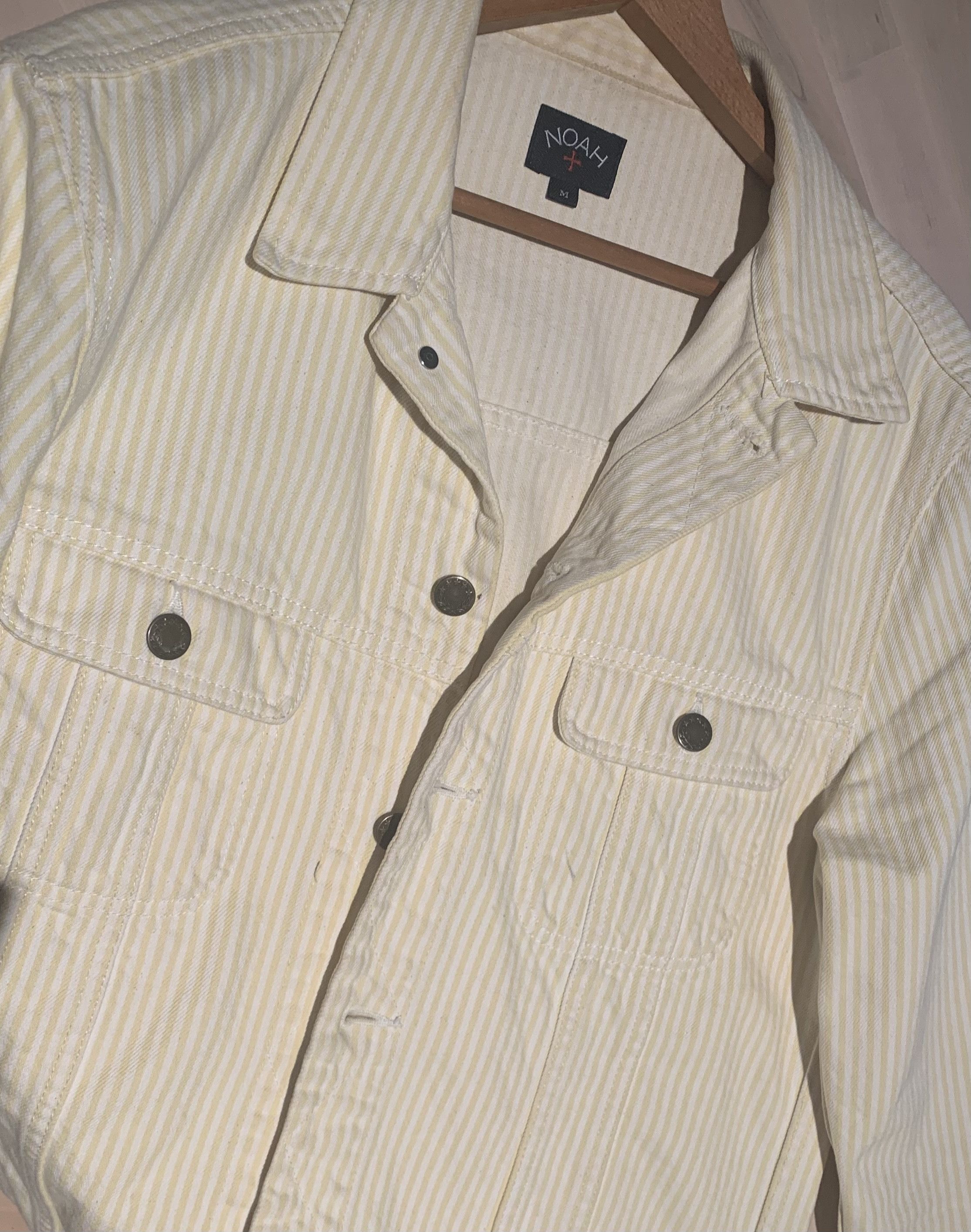 Noah Noah Yellow Stripped Denim Trucker Jacket Size US M / EU 48-50 / 2 - 7 Thumbnail