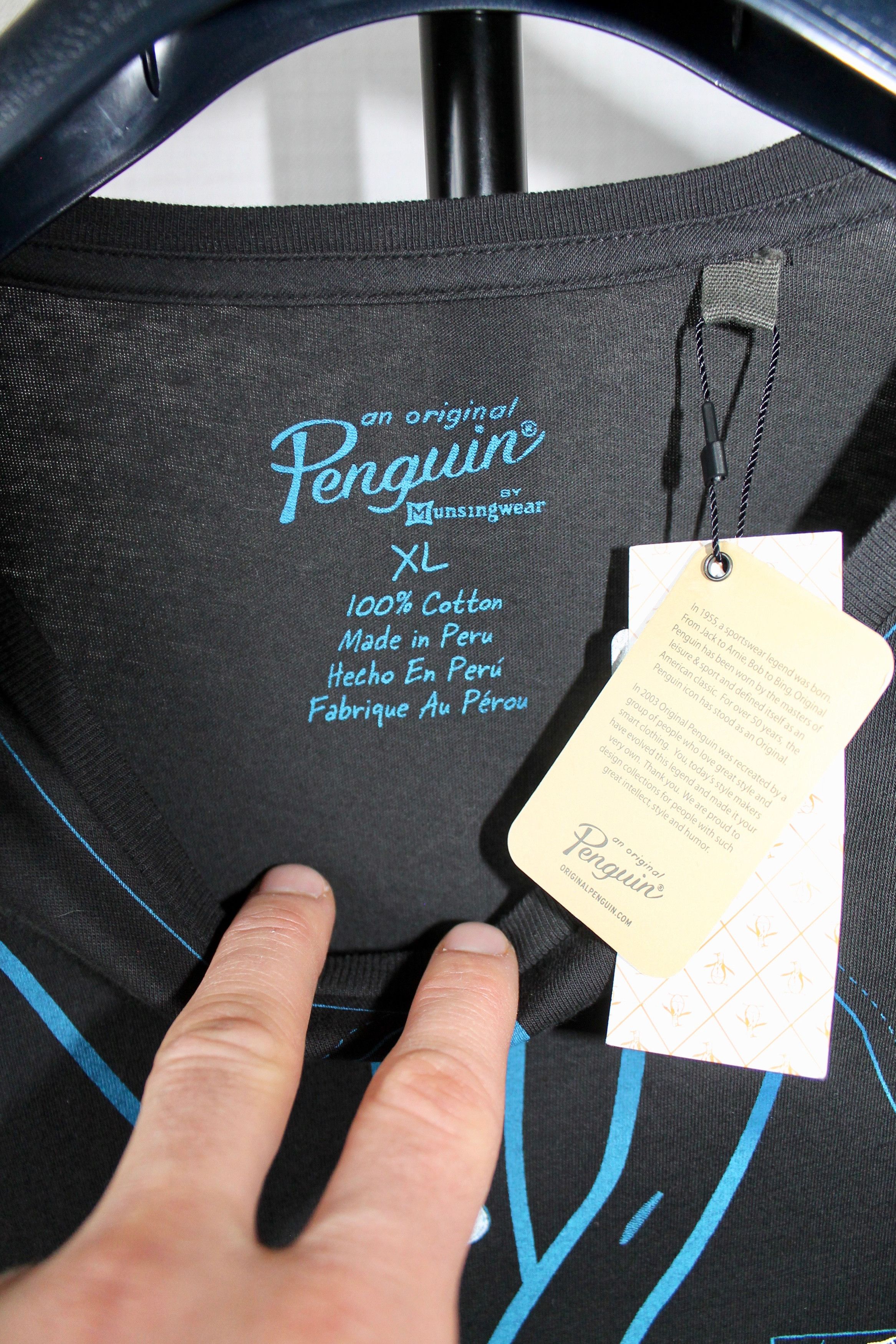 Original Penguin PENGUIN t shirt cotton caviar black tee Size US XL / EU 56 / 4 - 3 Thumbnail
