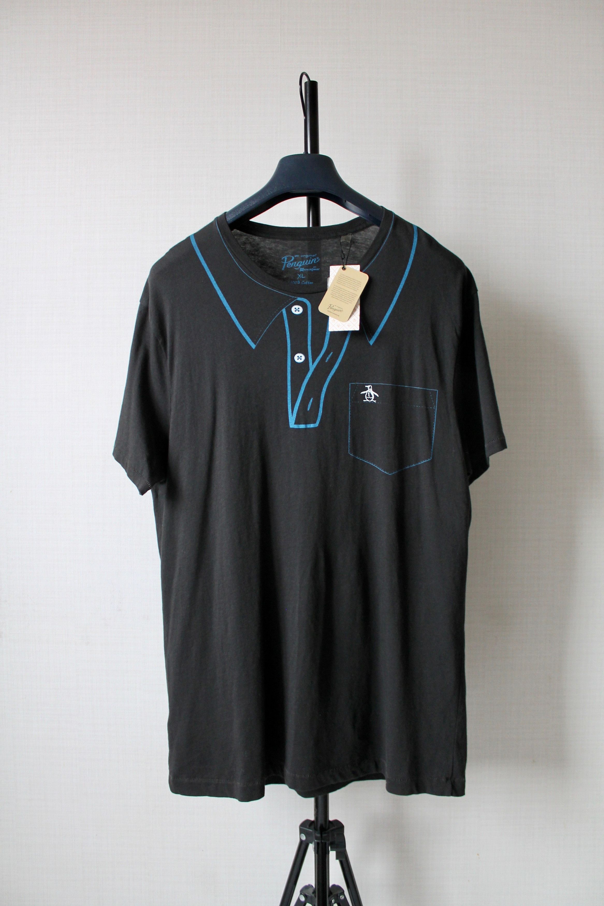 Original Penguin PENGUIN t shirt cotton caviar black tee Size US XL / EU 56 / 4 - 1 Thumbnail